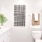a bathroom with a shower and toilet