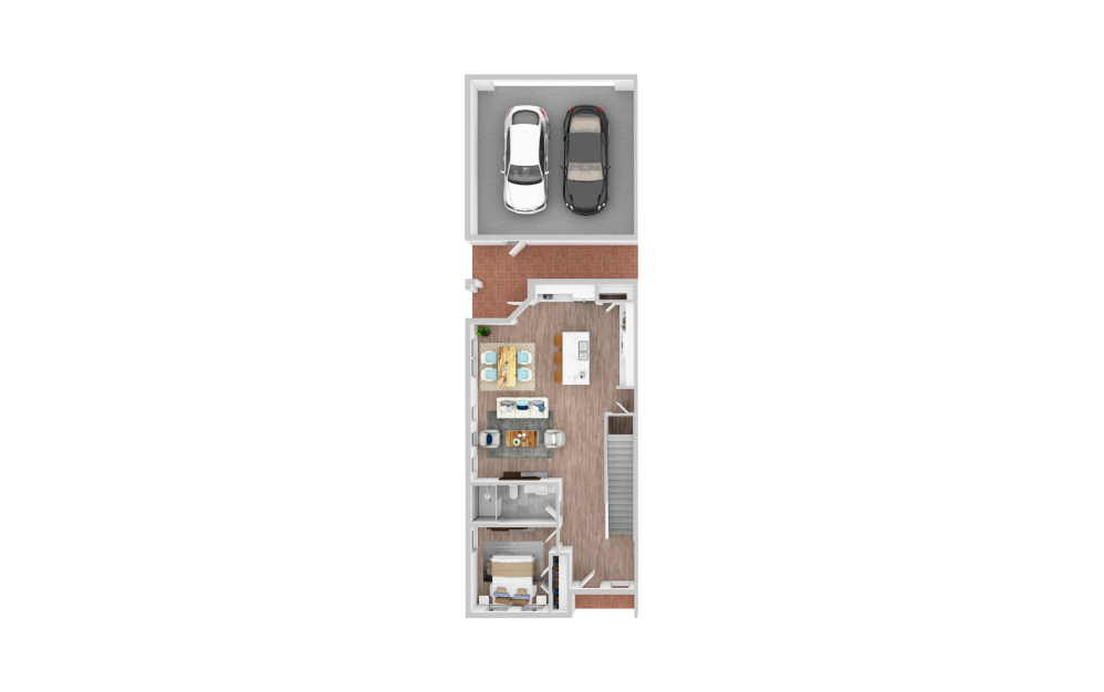 Tyler - 4 bedroom floorplan layout with 3 bathrooms and 1805 square feet (Floor 1)