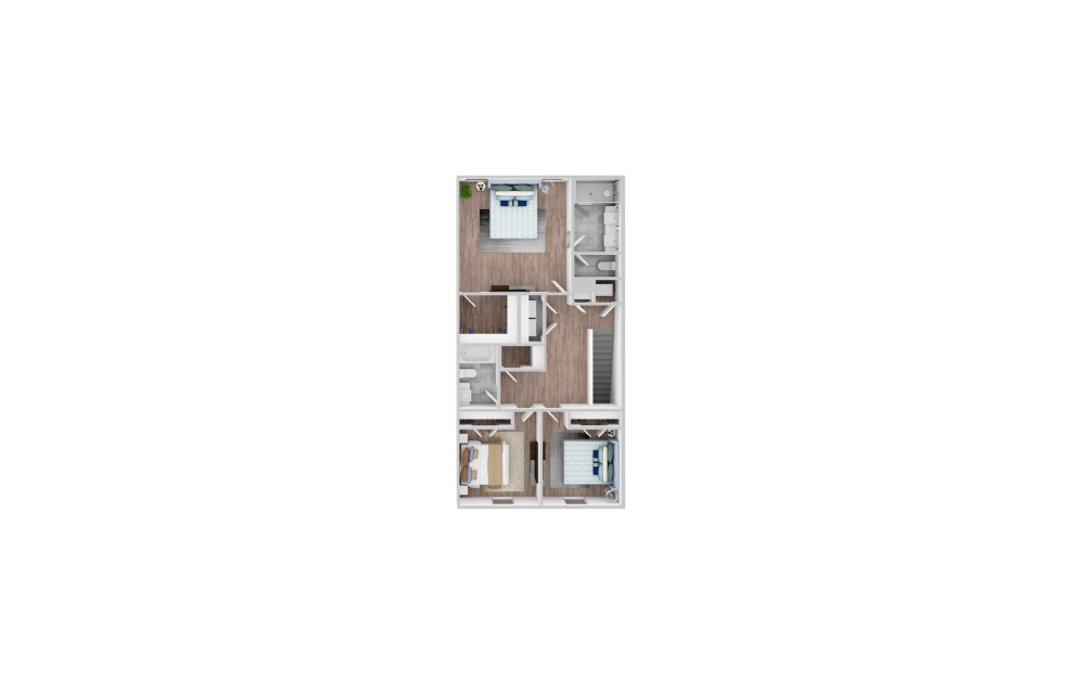 Tyler - 4 bedroom floorplan layout with 3 bathrooms and 1805 square feet (Floor 2)